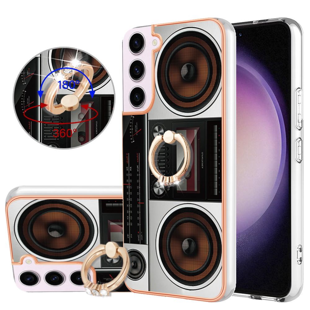 YB IMD Series-20 Style D for Samsung Galaxy S23 Kickstand IMD Pattern TPU Phone Case 2.0mm Electroplating Cover YB IMD Series-20 Style D for Samsung Galaxy S23 Kickstand IMD Pattern TPU Phone Case 2.0mm Electroplating Cover
